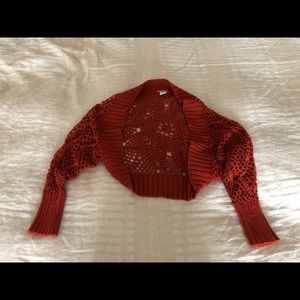 Orange knit shrug